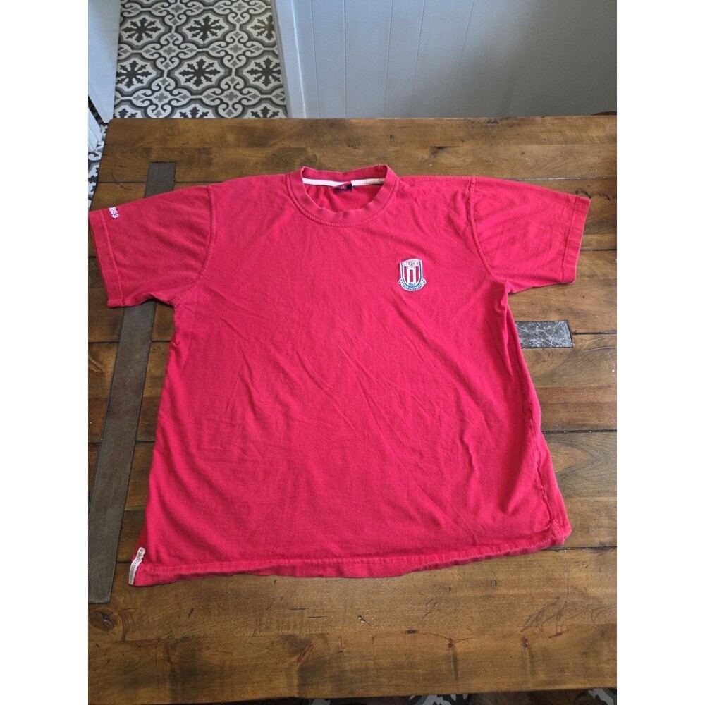 Stoke City FC Shirt 3XL Fits 2XL Red Embroidered Crest Football Soccer SCFC